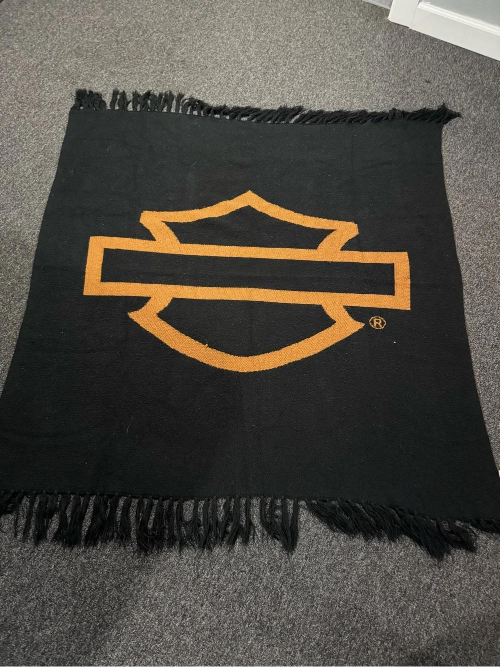 Harley-Davidson Knit Blanket with Tassels